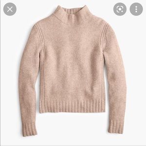 JCrew mockneck sweater in super soft yarn in tan
